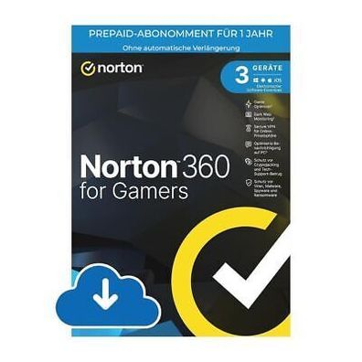 Norton Security 360 for Gamers| 3 Geräte| 1 Jahr|kein ABO|Download|eMail|ESD