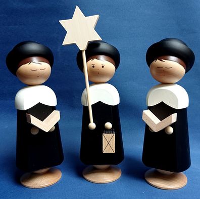 Große 3er Kurrende Gruppe 20cm Figuren Kurrendesänger Sternsinger Seiffen Erzgebirge