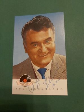 Rudi Schuricke , Fernsehen , Musik , Autogrammkarte