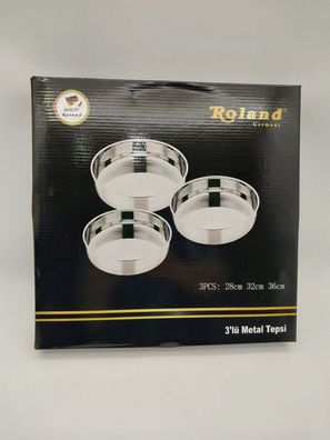 Backblech Roland Metall Tepsi 3 Teilig 28cm 32cm 36cm