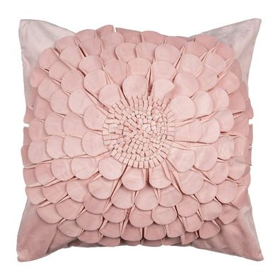 Clayre & Eef Kissenbezug 45x45 cm Rosa Polyester Quadrat Blume (Gr. 45x45 cm)