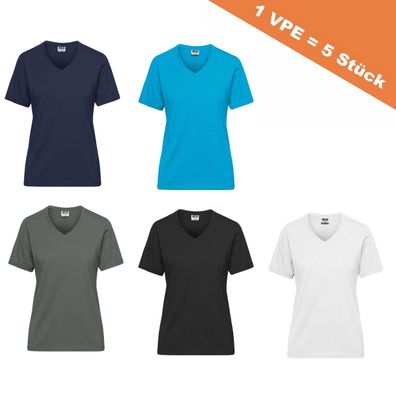 James & Nicholson® Ladies´ BIO Workwear T-Shirt JN1807 VPE: 5 Stück