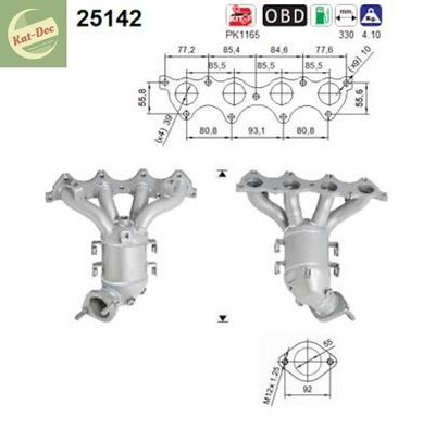 Katalysator für KIA Cee´d und Venga, Kat, Auspuff, Euro 5