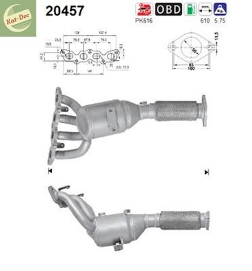 Katalysator für Ford B-Max/EcoSport 2/Fiesta 6, Kat, Auspuff, Euro 5