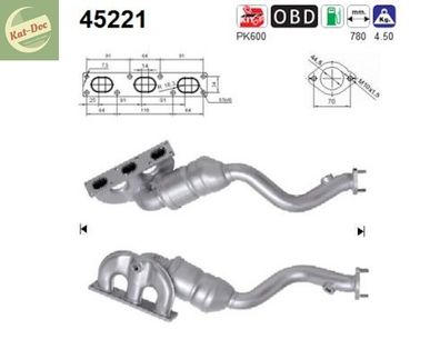 Katalysator für BMW 3er, 5er, Z3, 100/110/125/142kW, Kat, Auspuff, Euro 3