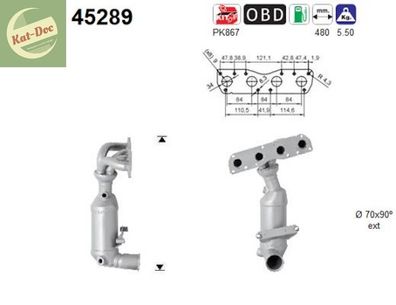 Katalysator für Citroen, Mini, Peugeot, Kat, Auspuff, Auspuffanlage, Euro 6