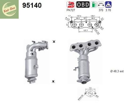 Katalysator für Toyota Yaris, Yaris/Vios, Kat, Auspuff, Euro 4