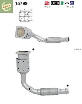 Katalysator für Citroen C-Elysee und Peugeot 301, Kat, Auspuff, Euro 5