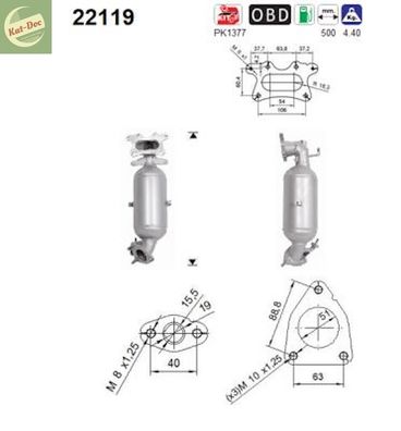 Katalysator für Honda Civic 9, 1.8 i-VTEC 104kW, Kat, Auspuff, Euro 6