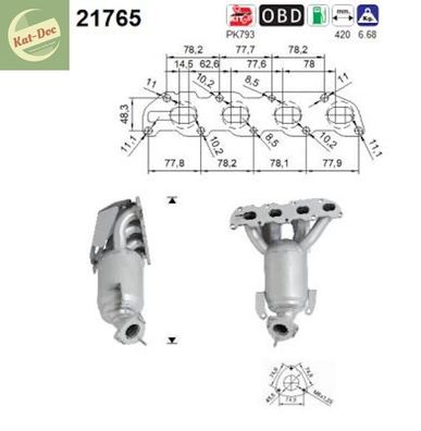 Katalysator für Opel Agila A, Astra G/H, Combo C, Corsa C/D, Meriva A, Euro 4