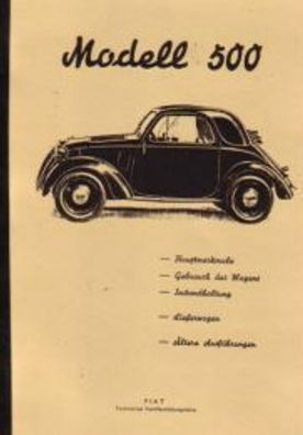 Bedienungsanleitung Fiat 500 , Topolino, Auto, PKW, Oldtimer, Klassiker