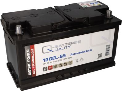 Q-Batteries 12GEL-65 Antriebsbatterie 12V 65Ah (5h), 73Ah (20h) wartungsfreier