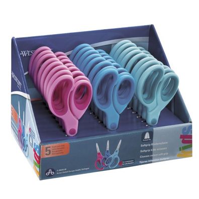 Jubiläumsangebot: Display mit 24 Softgrip Kinderscheren Westcott® mit spitzer