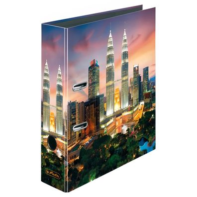 Herlitz Ordner maX. file A4 Petronas Towers Innenspiegel sw Rückenbreite 8 cm