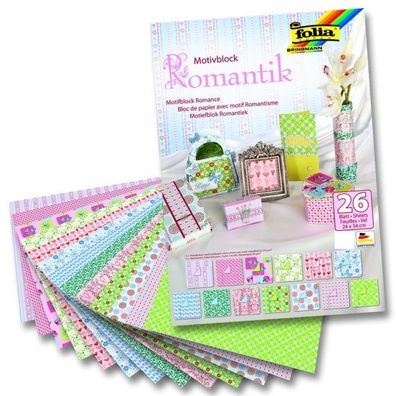 Motivblock Romantik 24 x 34 cm, 26 Blatt sortiert