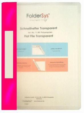 Foldersys Schnellhefter Transparent pink