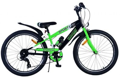 Volare Sportivo Kinderfahrrad - Jungen - 24 Zoll - 7 Gang - Schwarz Grün