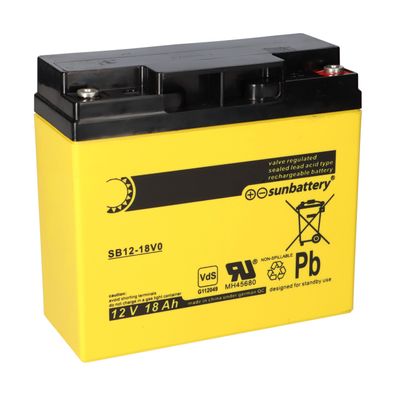 SUN Battery SB12-18V0 AGM Akku 12V 18Ah Blei-Akku mit VDS