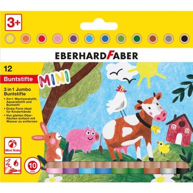 MiniMaxi 3 in 1 Buntstifte, 12 Stück, von Eberhard Faber