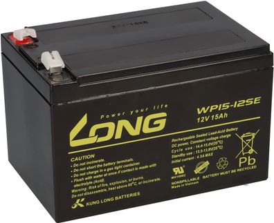 Kung Long Akku 12V 15Ah WP15-12SE Batterie AGM zyklenfest