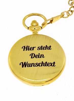 Taschenuhr goldfarben mit persönlicher Gravur