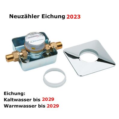 Unterputz Wasserzähler kalt, warm, 1/2 Zoll und 15mm Lötanschluss