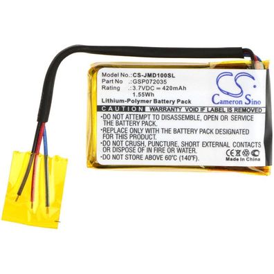 Ersatzakku - CS-JMD100SL - JBL GO FF / GSP072035 - 3,7 Volt 420mAh Li-Polymer