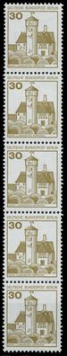 BERLIN DS BURGEN U. Schlösser Nr 534A IR postfrisch 5ER X90F246