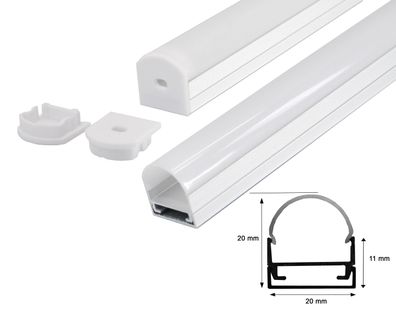 2m LED Aluprofil Profil Alu Schiene Leiste Montage Profil Kanal System für LED-Str