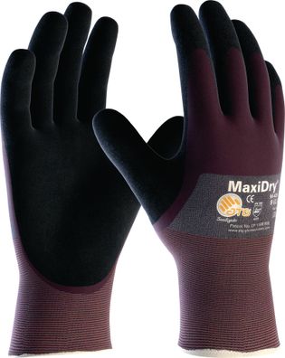 Handschuhe MaxiDry® 56-425 Gr.9 lila/schwarz Nyl. EN 388 PSA II ATG