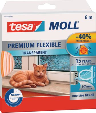 Silikondichtung tesamoll® 5417 B9mmxH7mmxL6m transp. TESA