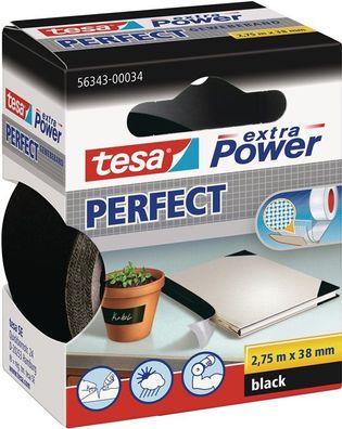 Gewebeband ext. Power® 56343 schwarz L.2,75m B.38mm Rl. TESA