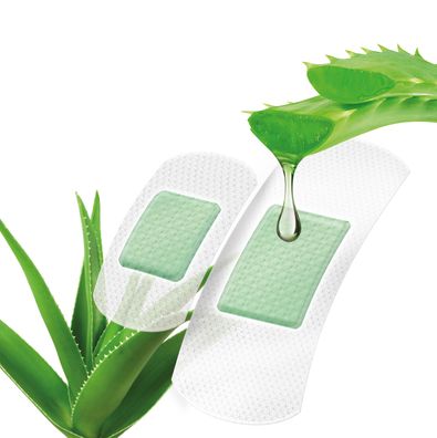 10 x Pflaster Strips Aloe vera weiß 2 Größen