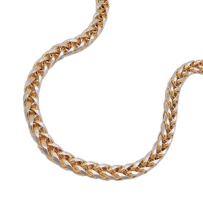 Collier 2,4mm Zopfkette bicolor 14Kt GOLD 45cm