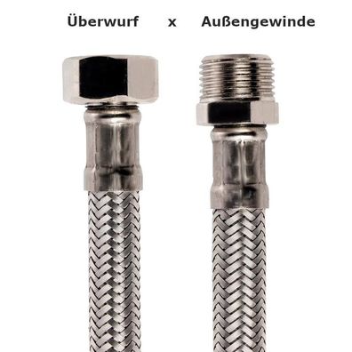 Flexibler Anschlussschlauch "FlexSchlauch" Silikon, Überwurf x Aussengewinde