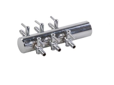 Metall Luftverteiler Röhrenform 6-fach für Luftschlauch 4/6 mm Aquarium & Teich