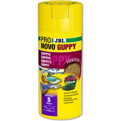 JBL Pronovo GUPPY GRANO 250ml CLICK in Größe S Hauptfutter-Granulat für Guppys