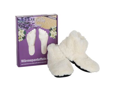 Habibi® Plush Boots CREME Wärmeschuhe Gr. M (37-40) Wärmeschuhe Mikrowelle