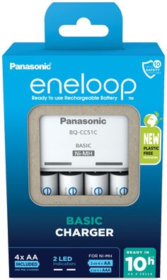 eneloop BQ-CC51 Basic Charger inkl. 4x AA Akkus