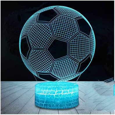 Fußball 3D Lampe - Beréhrungssteuerung, 7 Farben, ideales Geschenk fér Kinder