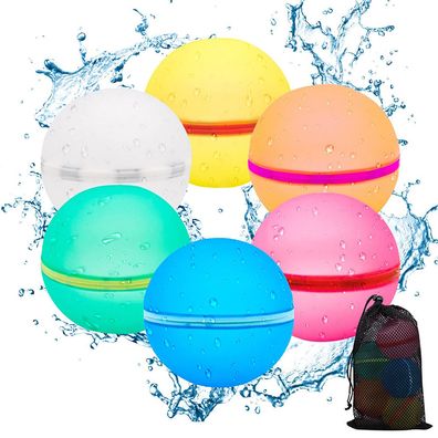 Wiederverwendbare Wasserbomben, Reusable Water Balloon mit Netzbeutel,