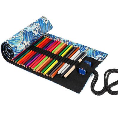 72 Löcher Canvas Pencil Wrap, Pen Roll, große Kapazität, leicht zu tragen