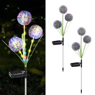 2 Pack Solar Garden Stake Lights, Outdoor Solar Lights in Dandelion Flower