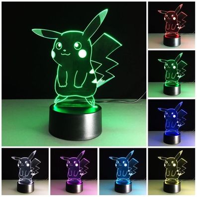 3D LED Nachtlicht, 7 Farben Allmählich wechselnde Touch Switch USB Tischlampe