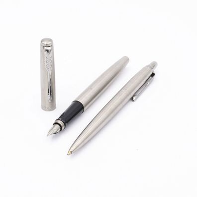 Parker Jotter Set 1x Füller 1x Kugelschreiber Silber