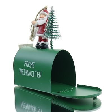 GASPER Weihnachtsbriefkasten American Art mit Weihnachtsmann Grün - Metall & Poly