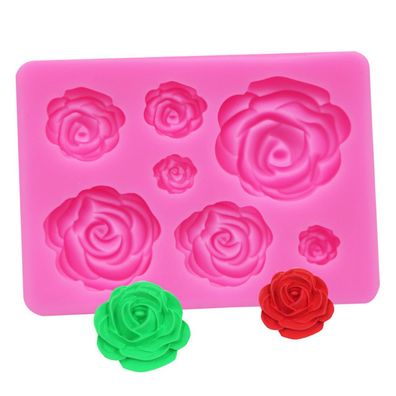 3D Silikonform Kuchen Dekorieren Werkzeuge Rosen Blumen Form fér Seife