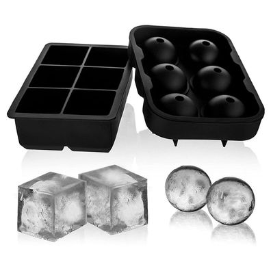 Silikon-Kombiform - 2er-Set, Sphere Ice Ball Maker mit Deckel und großen