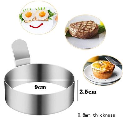 Insanyj Fried Egg Mould Non-Stick Pancake Mould, Egg Ring Stainless Steel for