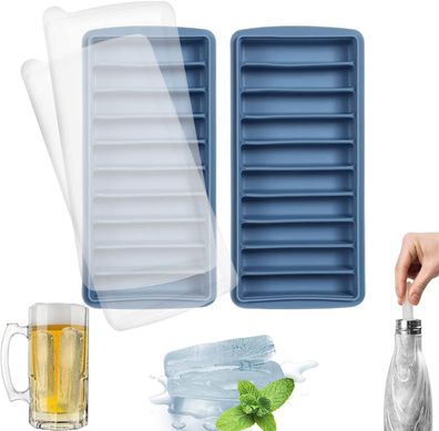 Eiswérfelbehälter fér Wasserflaschen aus Silikon und Kunststoff, 2er-Pack